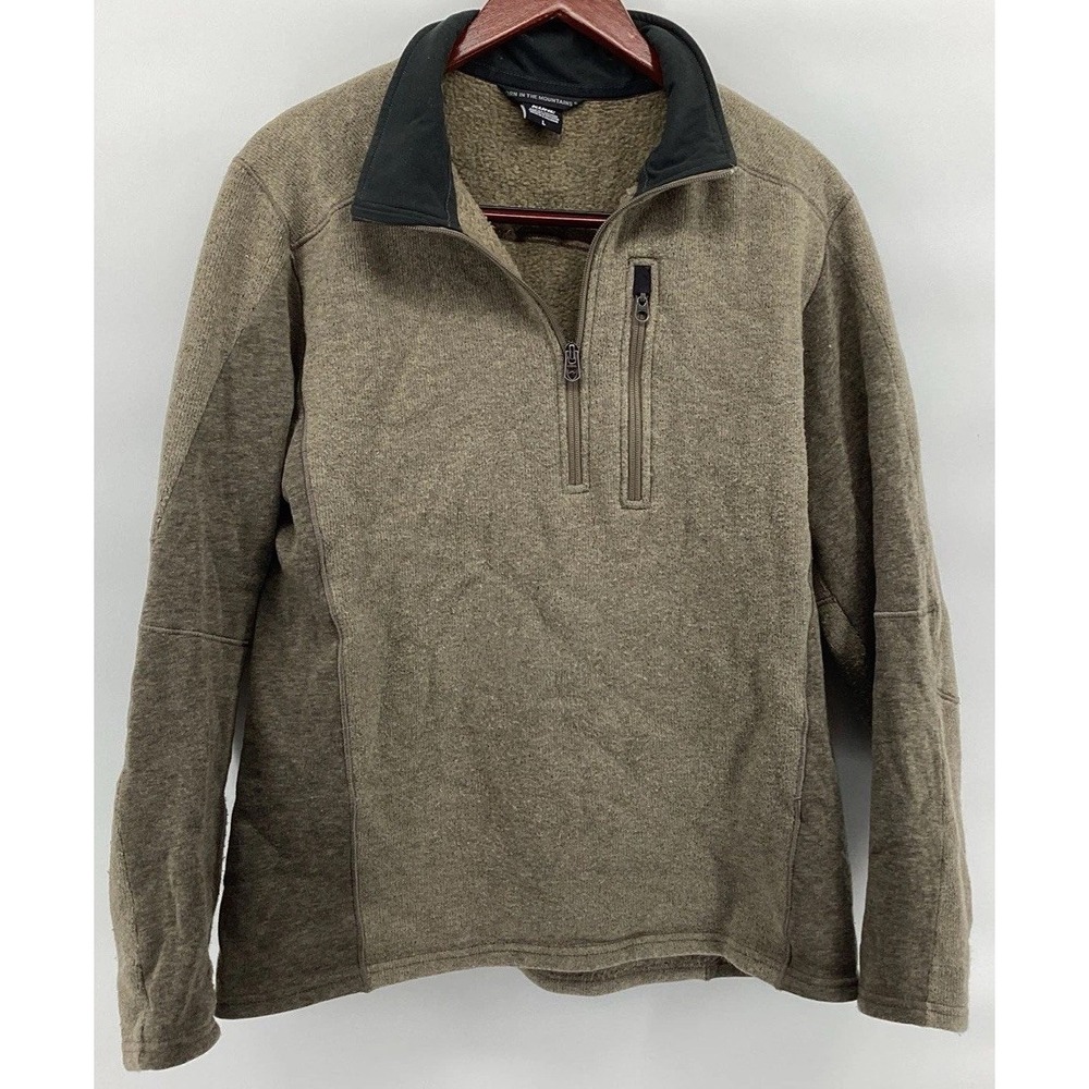 Kuhl Interceptr 1/4 Zip Pullover Men's Large Fleece Hiking Outdoor Beige Gorp